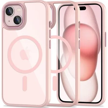 Pouzdro na mobilní telefon KRYT TECH-PROTECT MAGMAT MAGSAFE IPHONE 15 PINK/CLEAR