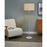 Stojací lampa krémově bílá Polyester Terylen železo 154 cm Bubnové stínidlo Světlo Ložnice Obývací pokoj Retro klasická Beliani