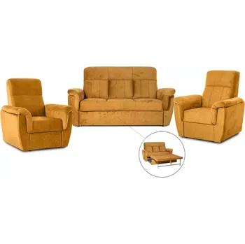 Sedací souprava Sedací souprava Prato 3B+1+1 s rozkladem, jantarová (vogue 9)