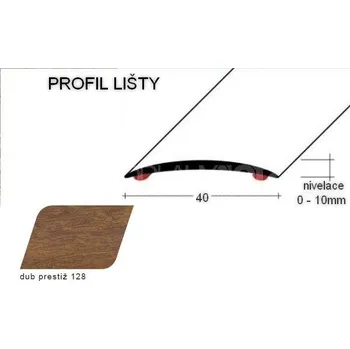 S 13 PŘECHODOVÉ LIŠTY - SAMOLEPÍCÍ, šíře 40 mm Barva: Dub prestiž, Zvolte délku: 90 cm