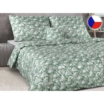 Povlečení Luxusní povlečení bavlněný satén GEON 70x90, 140x200 Zelené lístky eukalyptu