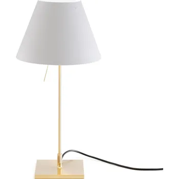 Lampička Luceplan Costanzina stolní lampa mosaz, bílá - stínidlo - Ø 26 cm, výška 17 cm; noha - 14 x 14 cm Bílá mlhová, mosaz 1 x 42 W - Doprava zdarma