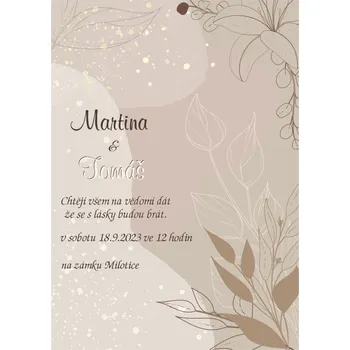 Svatební dekorace Svatební oznámení - A6 - S008