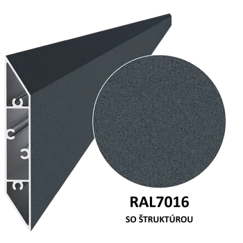 Plot Profil na výplň 108x16x6000 mm, materiál EN AW-6060 T66, hliník s povrchovou úpravou, práškově lakovaný s jemnou matnou strukturou, antracit RAL7016, cena za kus