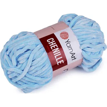 Galanterie Pletací žinylková příze Chenille 100 g modrá pomněnková 1ks