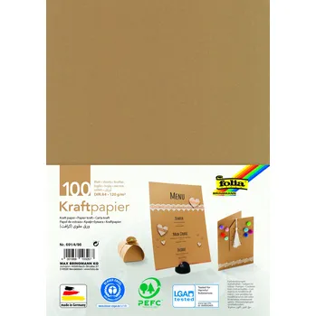 Hladká lepenka - papír - 120g/m2 - 100 listů - DIN A4