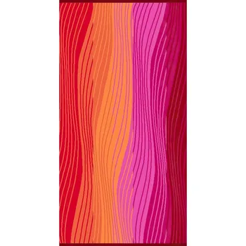 Osuška Plážová osuška TROPIC STATICO RED, vlnky, červená, froté, 90x160cm