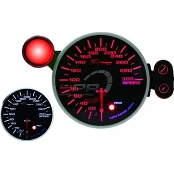 Budík Přídavný budík Depo Racing 115mm - rychloměr s indikátorem max. rychlosti a možností měření pomocí GPS