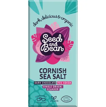 Cukrovinka Seed & Bean - Hořká BIO čokoláda s&nbsp;mořskou&nbsp;solí&nbsp;75g