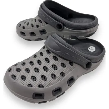 Pánské pantofle Fashion Pánské šedé gumové nazouváky 01 Barva: Šedá, Velikost: 41