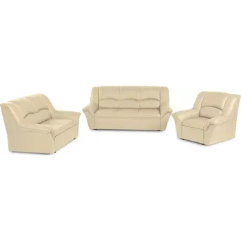 Sedací souprava Kožená sedací souprava DUBAJ LUX 3+2+1, béžová (K-11)