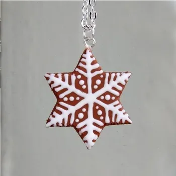 Řetízek CircusMind Řetízek s přívěskem Fimo - perníková vločka S1243