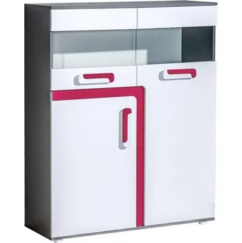 přebalovací pult a komoda Casarredo Komoda s barem APETTITA 16 antracit/růžová