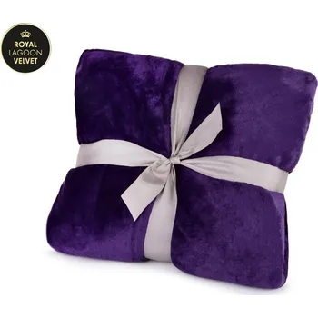 přikrývka LAGOON VELVET | přikrývka 150 × 200 cm | lesklý sametový efekt & měkké mikrovlákno | fialová Dedra