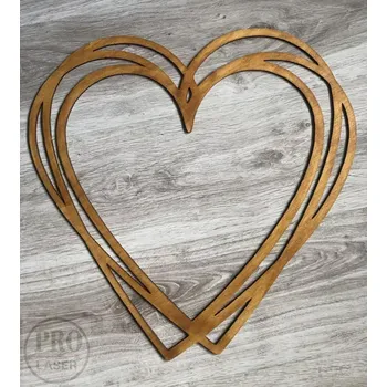 Dřevěné srdce trojité