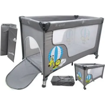 Dětská postýlka Mamido Skládací cestovní postýlka K2 šedá