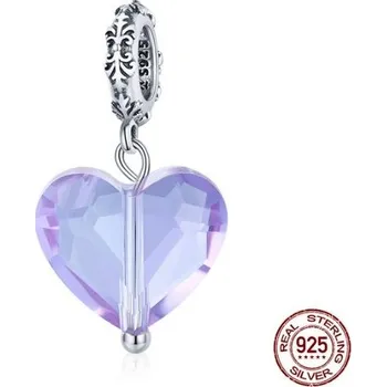 Korálek Prosperk Korálek na náramek srdíčko blankytně modré S0788