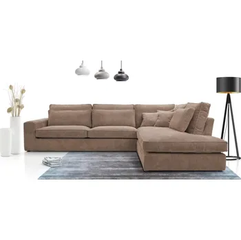 Sedací souprava Rohová sedací souprava LINCOLN, pravá, hnědá (Lincoln 17)