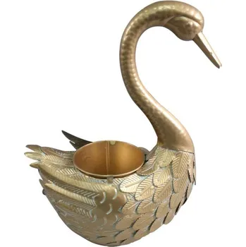 Zahradní dekorace Dekorace MAGICHOME Mecco Husa, plech, zlatá, 35 x18 x 43 cm