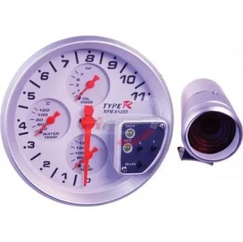 Budík Přídavný budík Type-R - tachometr (125mm) se shift lightem 4in1 - bílý panel