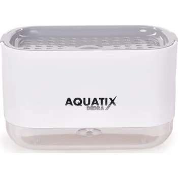 Dávkovač mýdla TRAMPOLÍNA | dávkovač mycího prostředku & odkapávač na houbičku | 200 ml | AQUATIX® bílý Dedra