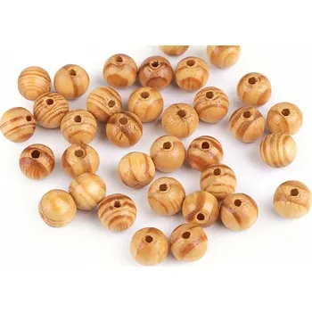 Dětské navlékací korálky Dřevěné korálky Strip Ø10 mm borovice světlá, 10g
