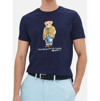 Pánské tričko Pánské tmavě modré triko Ralph Lauren - Velikost M, Barva Modrá 55907 710835761001