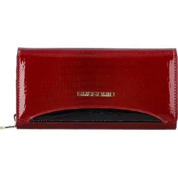 Peněženka Luxusní dámská kožená peněženka v lakovaném provedení Samiri, červená/černá