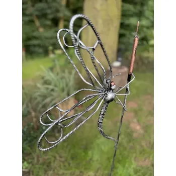 Zahradní dekorace Vážka kovaná - zápich 100cm