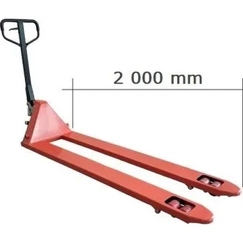 Paletový vozík Paletový vozík BF2000-2v • DLOUHÝ | nosnost 2t | vidlice 2 000 mm | řiditelná kola guma 200mm | vidlicová kola guma 80x70mm