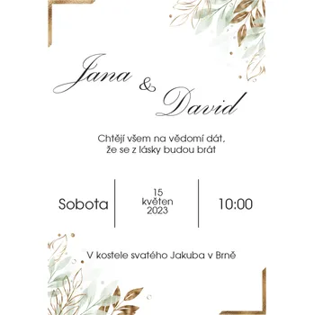 Svatební dekorace Svatební oznámení - A6 - S003