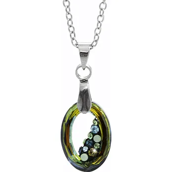 Módní doplněk JSB bijoux s.r.o. Ocelový náhrdelník šikmo osázený malý ovál Swarovski Sahara