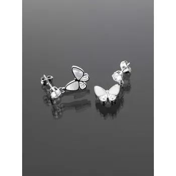 Náušnice Prosperk Náušnice z oceli motýlci s perletí S1881