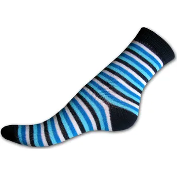 Dětské bavlněné ponožky Proužek modrotyrkysový 19/21