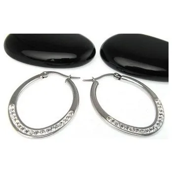 Náušnice Prosperk Náušnice oválné s krystalky tenké S4289