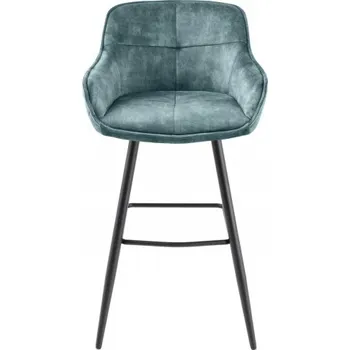 Barová židle 2SET barová židle EUPHORIA 100 CM petrolejová samet