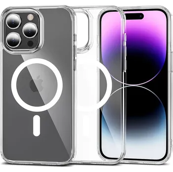 Pouzdro na mobilní telefon KRYT NA IPHONE 15 PRO MAX MAGSAFE HEYCASE AIR DEFENSE TRANSPARENTNÍ