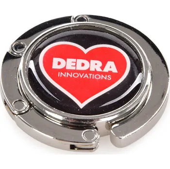 Věšák PODRŽTAŠKA | skládací kovový věšák na kabelku k zavěšení na stůl Dedra