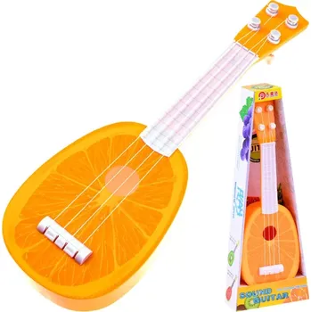 Hudební nástroj pro děti JOKO Dětské ukulele oranžová plastová kytara