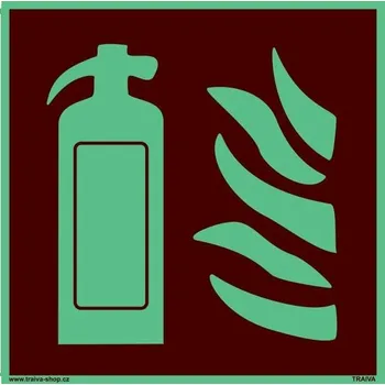 Značení Traiva s.r.o. Značka Hasicí přístroj - fotoluminiscenční Verze: Plast 150 x 150 mm tl. 1.1 mm - fotoluminiscenční - Kód: 00046