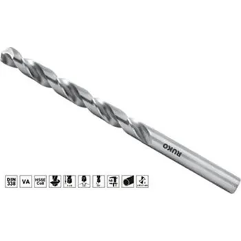Vrták Ruko 281021E - Vrták do kovu pr. 2,1 mm délka 49/24 mm válcová stopka, středně dlouhý, HSSE Co8