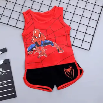 Spiderman Dětský bavlněný letní set - tílko + kraťasy s motivem "Spiderman" Barva: Červená, Velikost: 130/6T