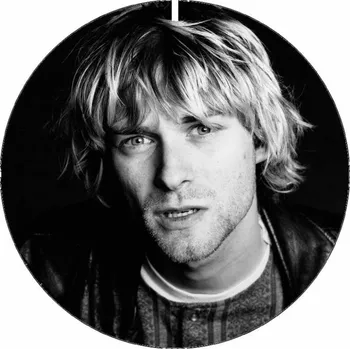 Jedlá dekorace na dort Jedlý papír Kurt Cobain černobílé foto 19,5 cm