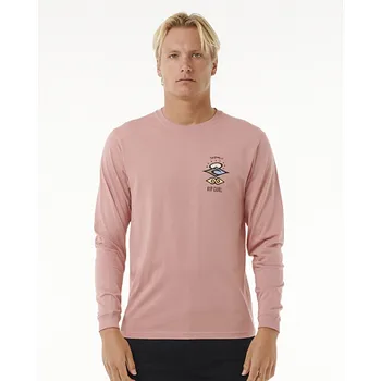 Pánská móda Tričko Rip Curl SEARCH ICON L/S TEE Mushroom velikost M