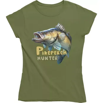 Dámské tričko Dámské rybářské tričko Pikeperch Hunter khaki