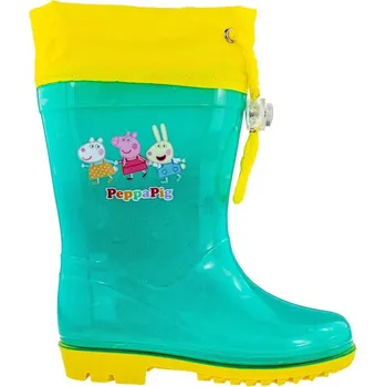 Dívčí holínky Zeleno-žluté dívčí holínky Peppa Pig Velikost: 22/23