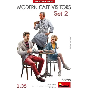 Plastikový model 1/35 Modern Cafe Visitors Set 2 (3 fig.&furniture)