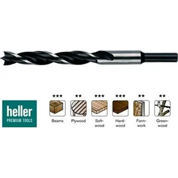 Vrták Heller 233606 - Vrták do dřeva pr. 18 x 200/250 mm, spirálový se středícím hrotem 0333 CV