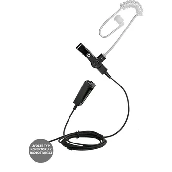 Vysílačka ForRadios RLN2030 Diskrétní sluchátko včetně plastového zvukovodu, oddělené PTT s mikrofonem Volba KONEKTORU: pro Motorola DP2400,DP2400e,DP2600,DP2600e,DP3441e,DP3661e