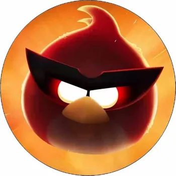 Jedlá dekorace na dort Jedlý papír Angry birds Red v brýlích 19,5 cm